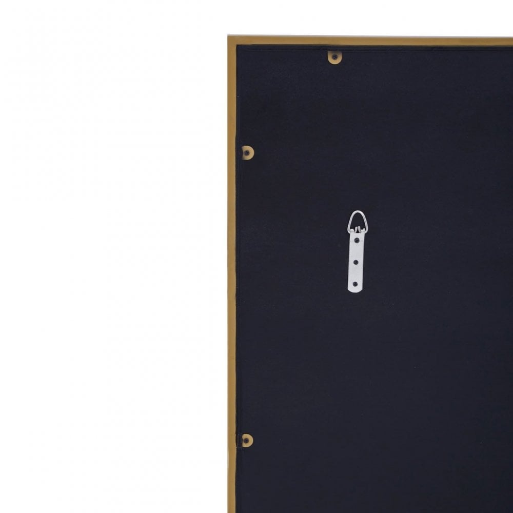 Grid Wall Mirror With Gold Finish Frame, Gold