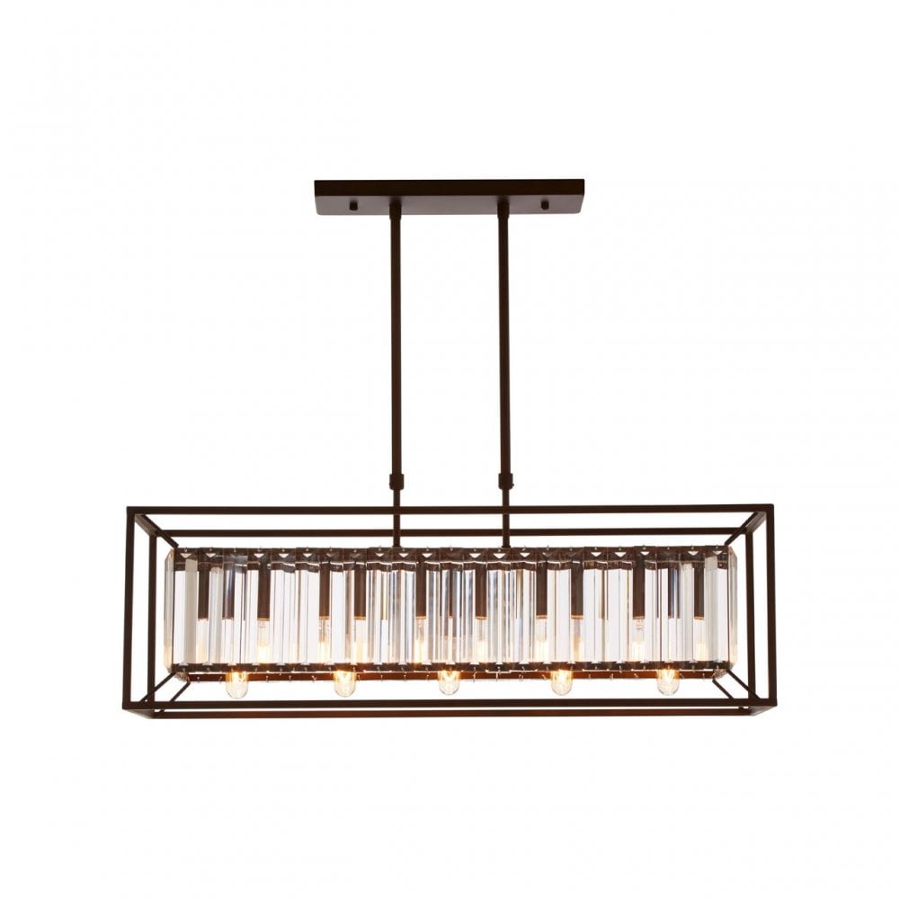 Aliko 5 Bulb Pendant Lamp, Black