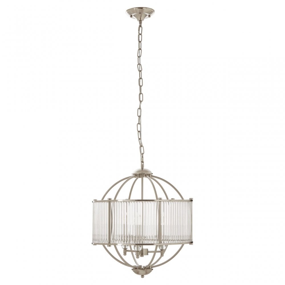 Alba 3 Bulb Pendant Lamp, Silver