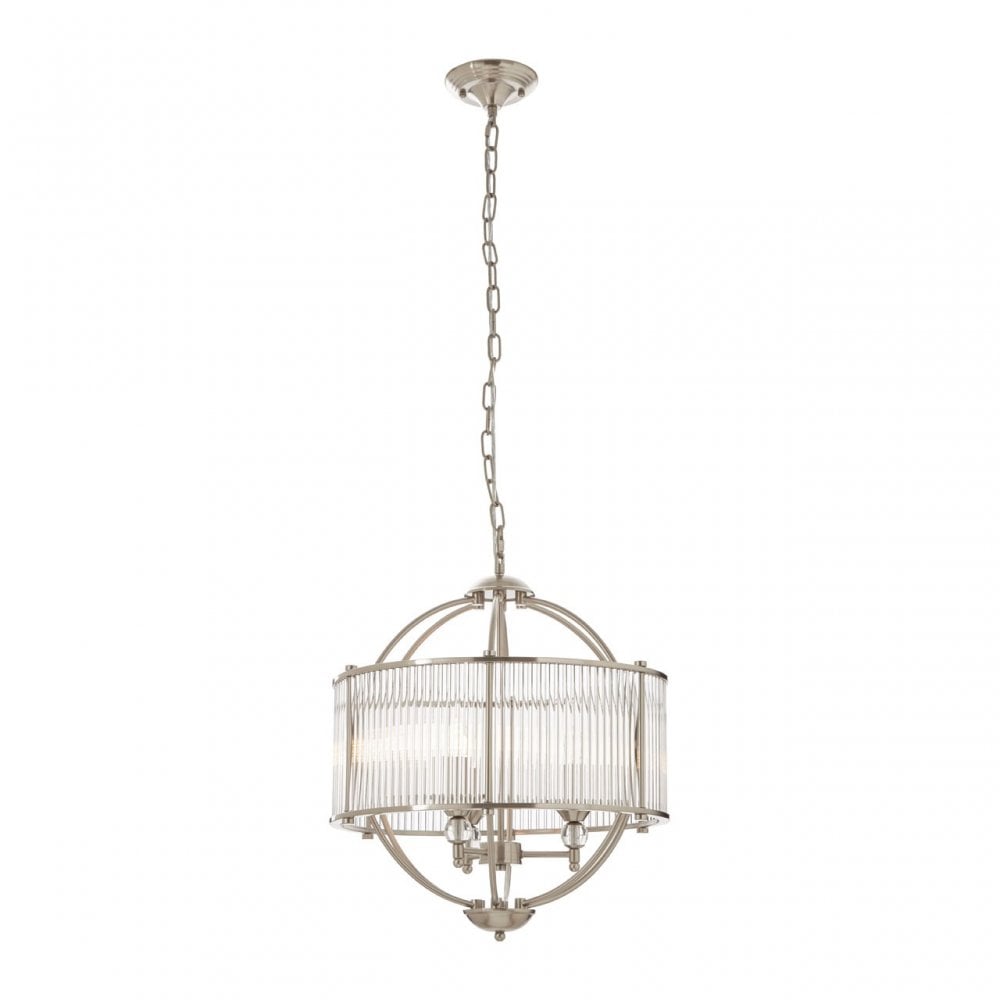 Alba 3 Bulb Pendant Lamp, Silver