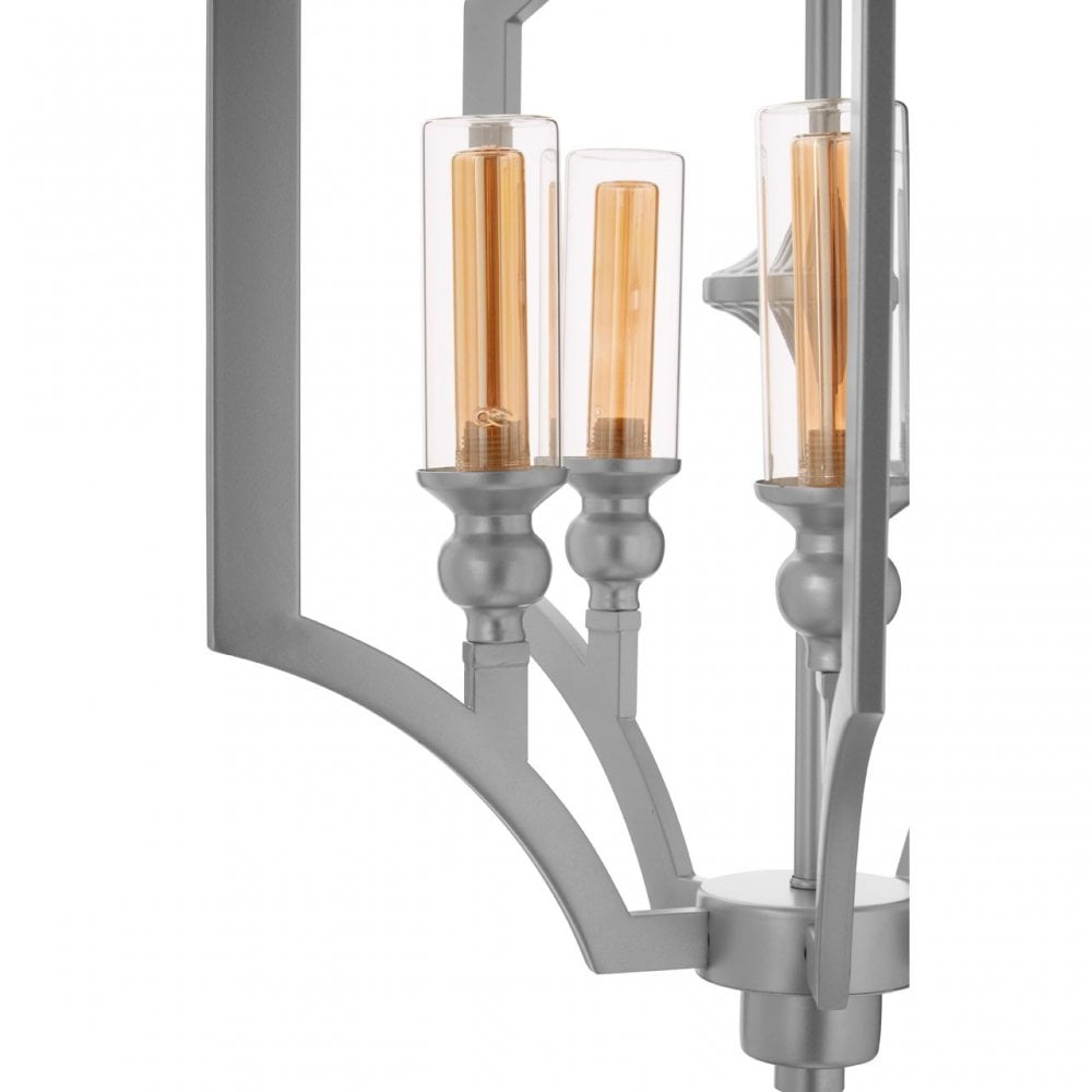 Alka 5 Bulb Pendant Lamp, Silver