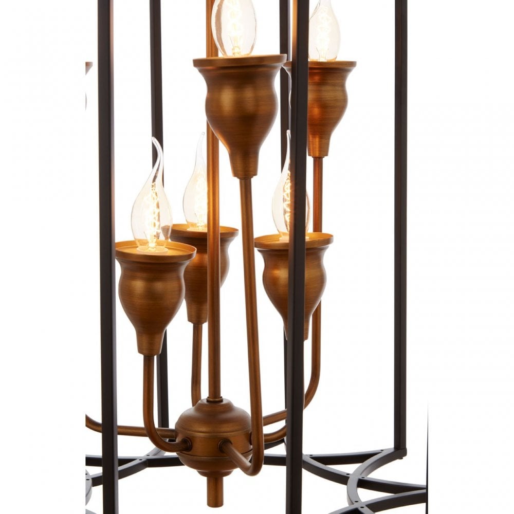 Allas 6 Bulb Pendant Lamp, Bronze