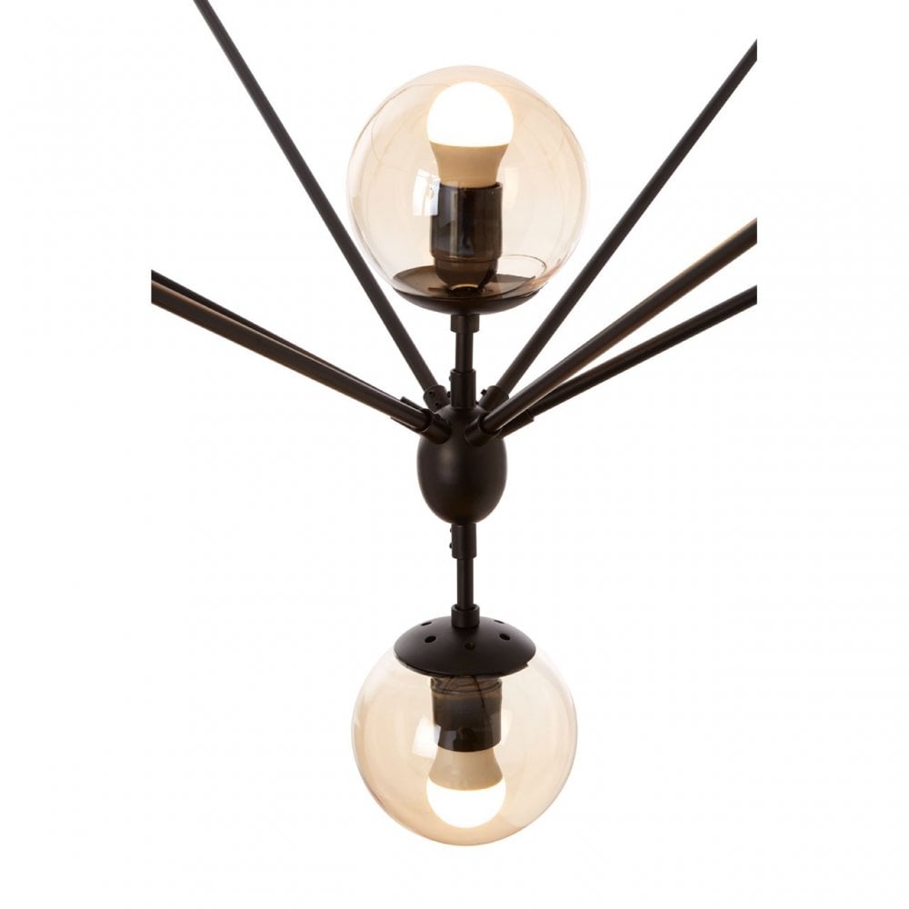 Abira 21 Bulb Matte Black Pendant Lamp, Black
