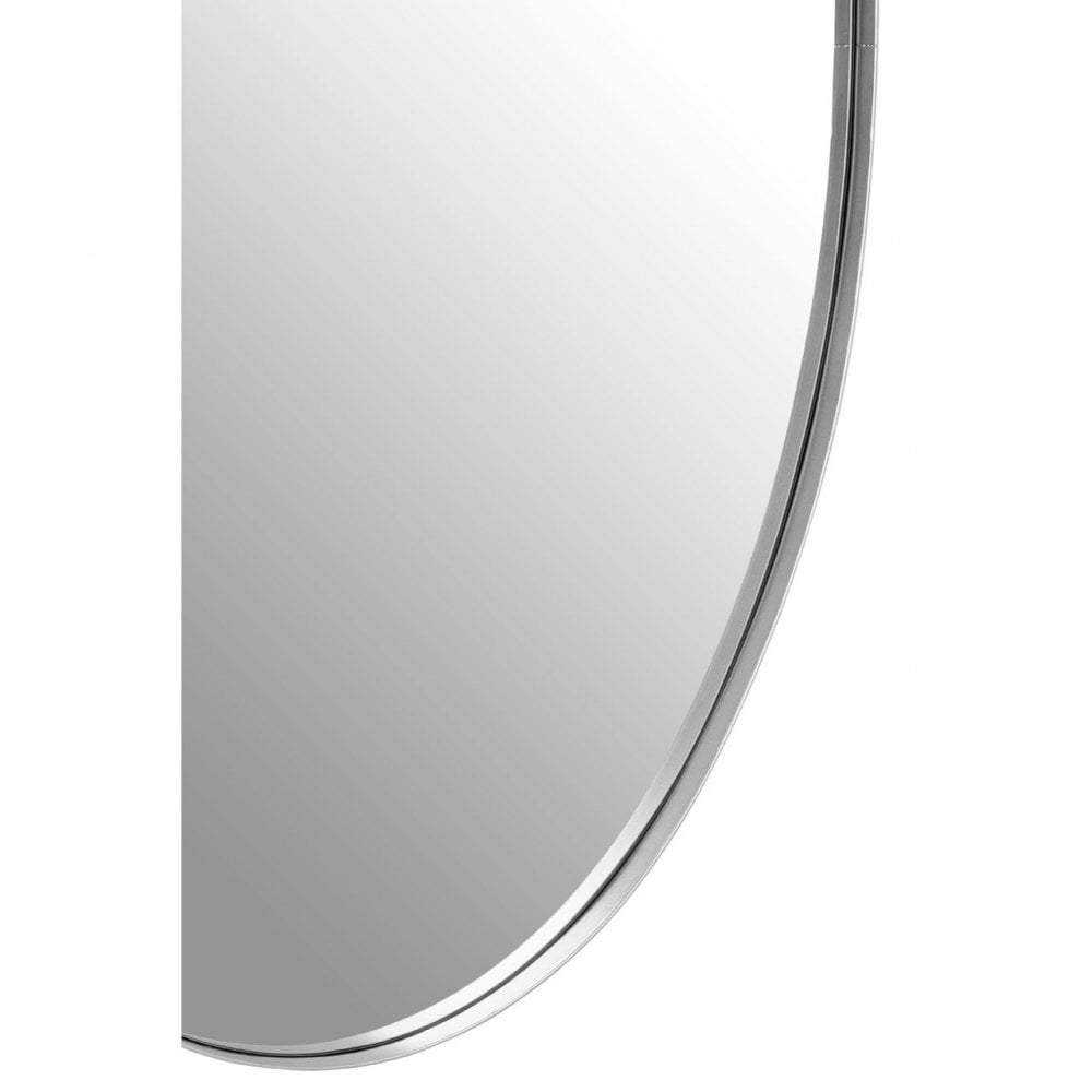 Cora Silver Oval Wall Mirror, Silver