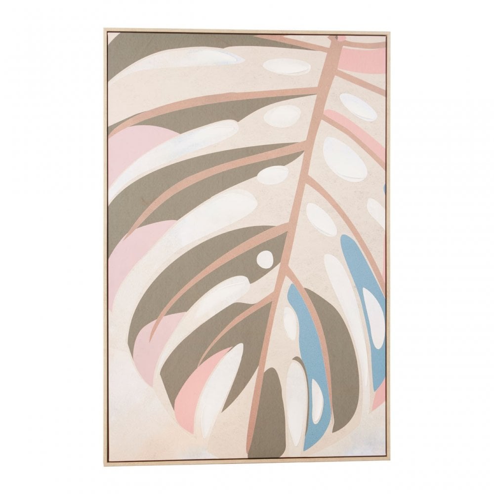 Astratto Canvas Leaf Design Wall Art, Green