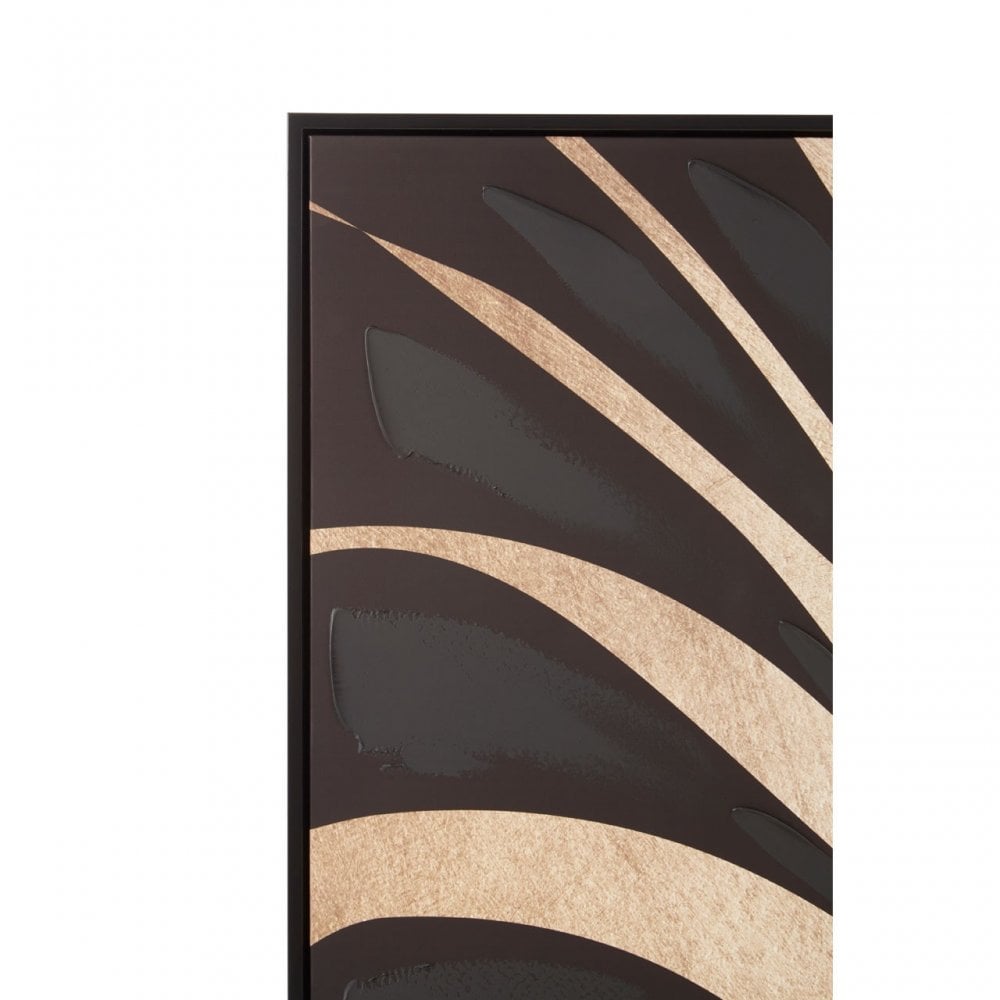 Astratto Canvas Black Leaf Design Wall Art, Black