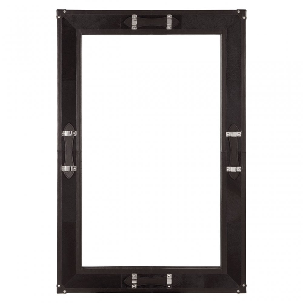 Kensington Townhouse Leather Frame Mirror, Black