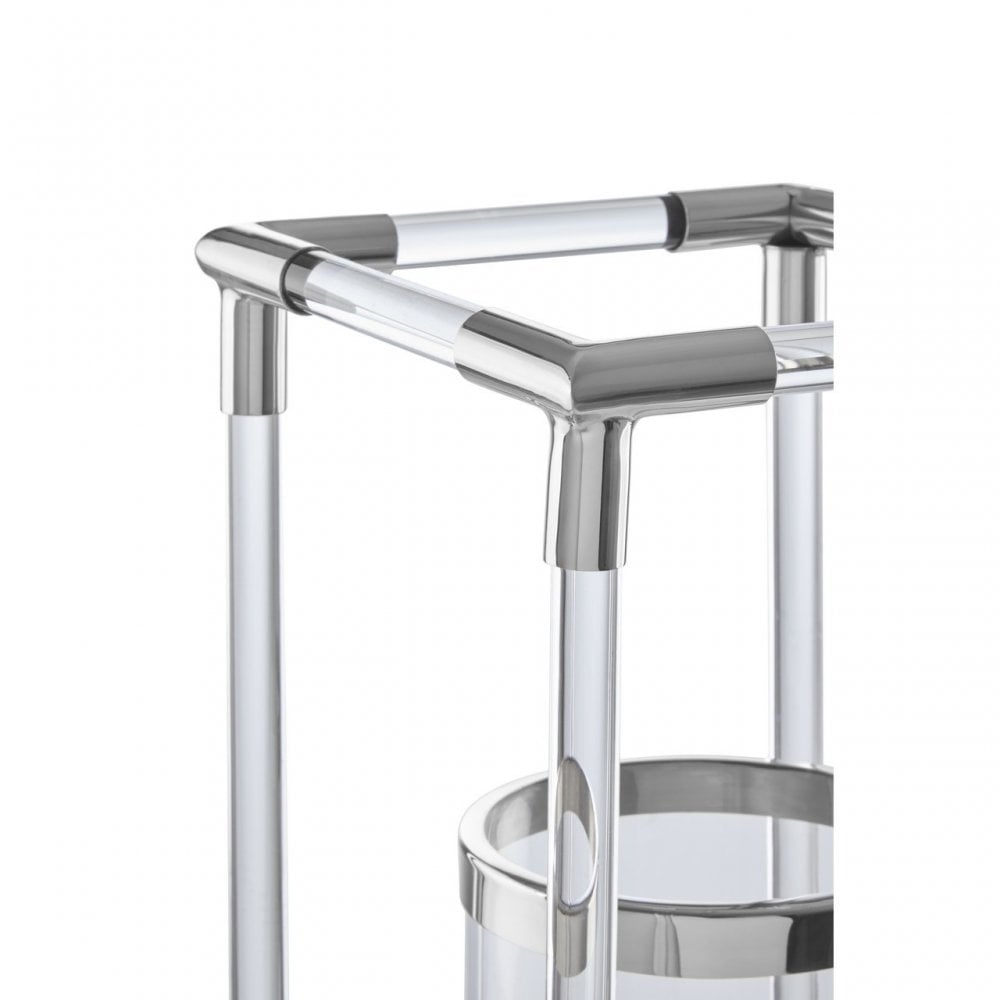 Lucita Large Silver Finish Lantern, Silver
