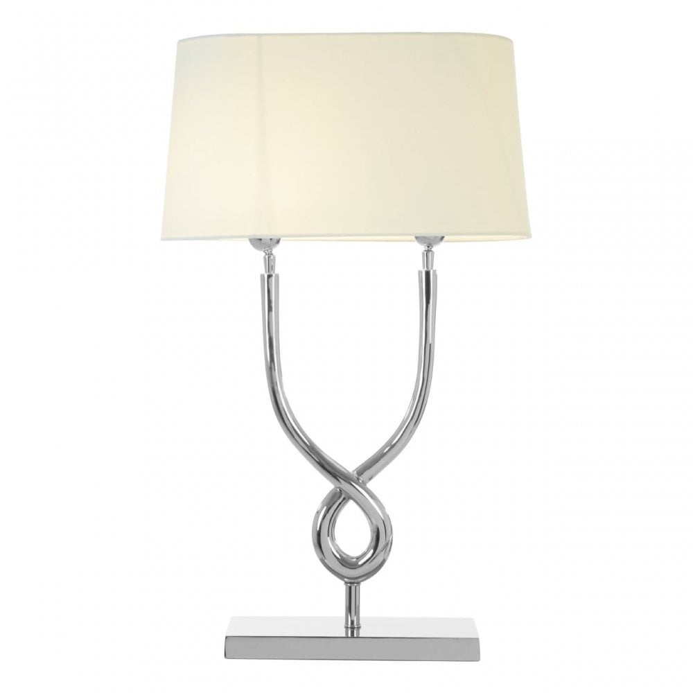 Skye Table Lamp With Cross Base, Silver