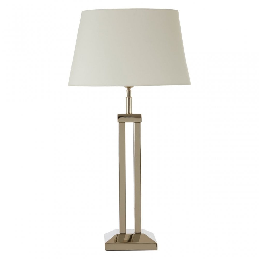 Skye Table Lamp With Dual Rod Base, Silver