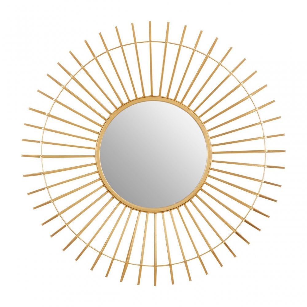 Beauly Round Wall Mirror, Gold