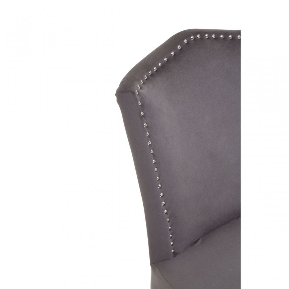 Kensington Townhouse Grey Velvet Dining Chair, Grey