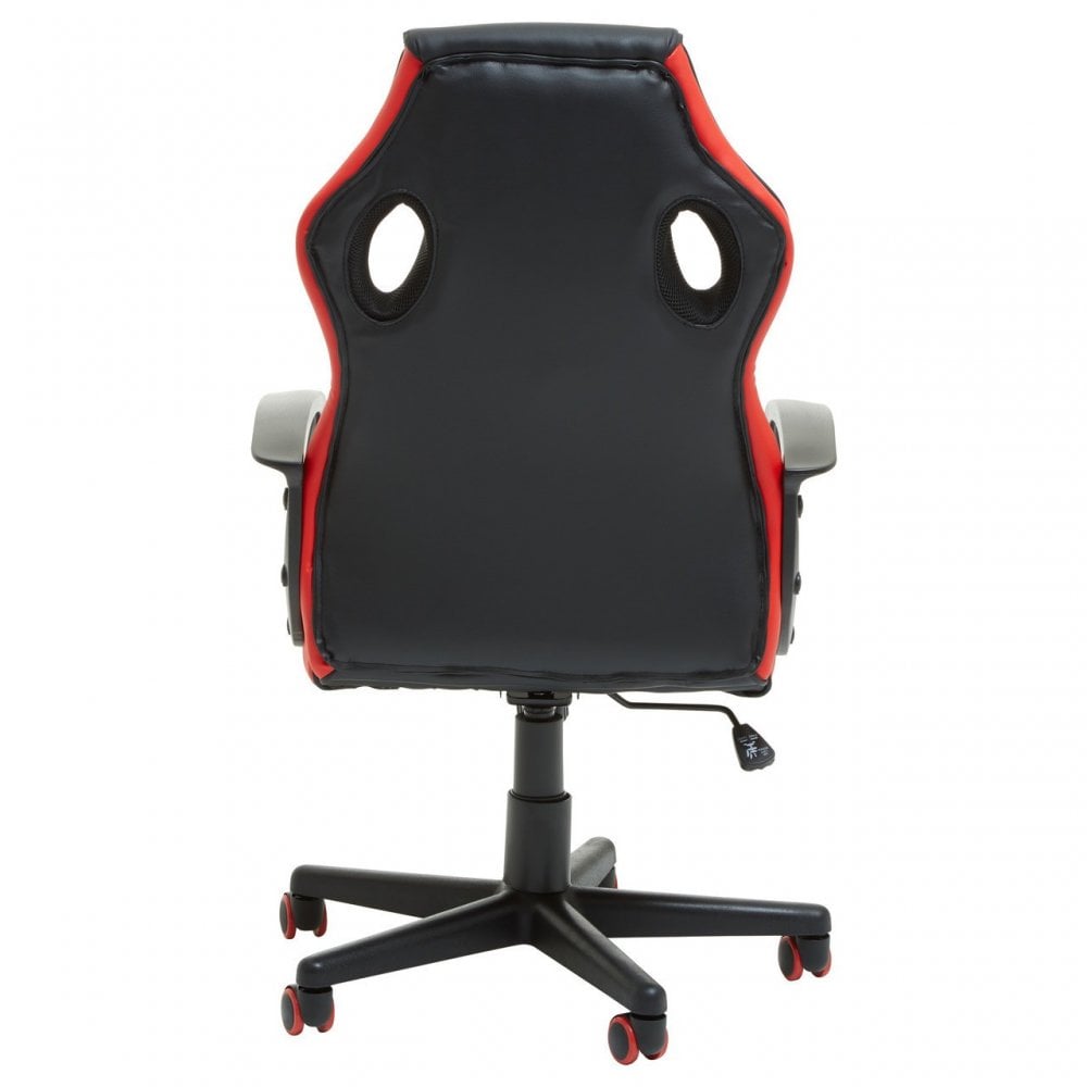 Black And Red Pu Home Office Chair, Red