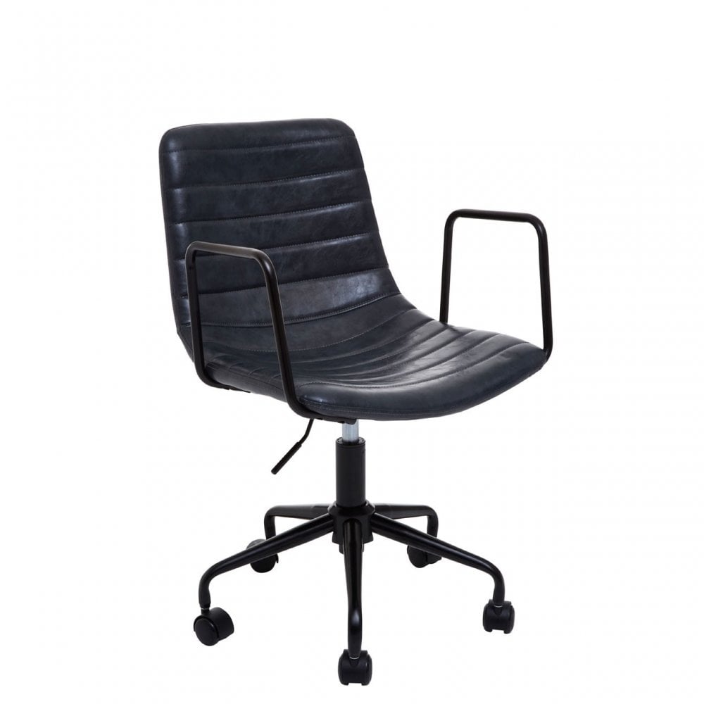 Forbes Grey Leather Effect Home Office Chair, Grey