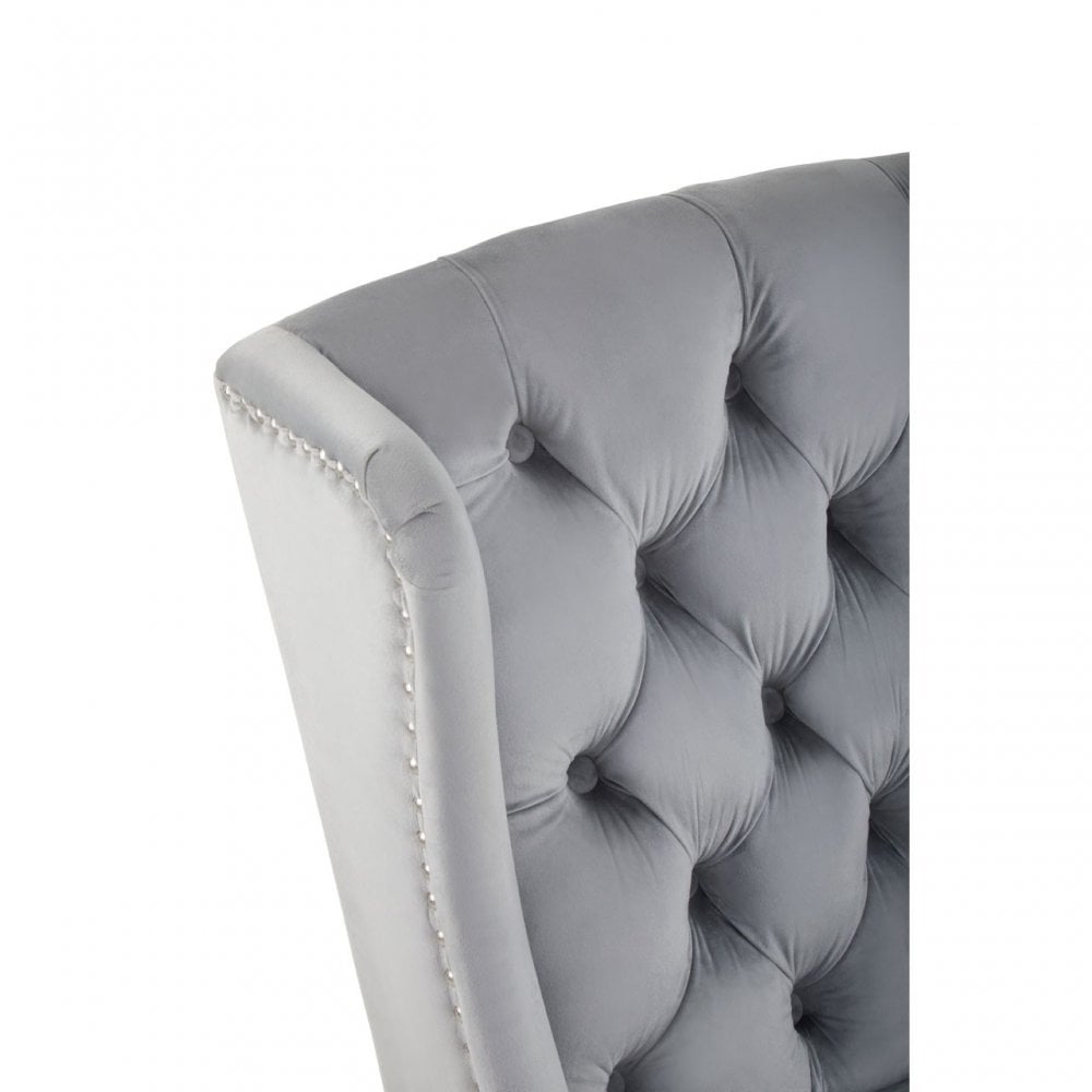 Kensington Townhouse Grey Velvet Dining Chair, Grey
