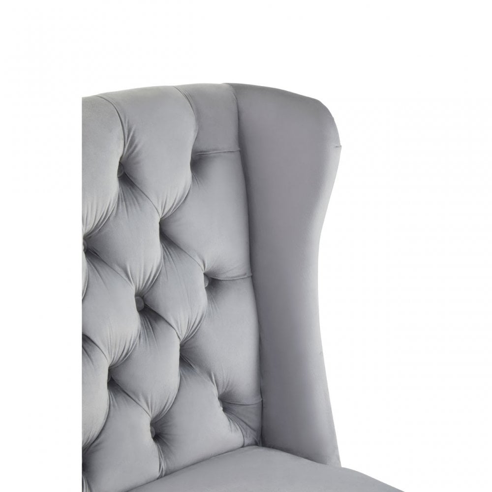 Kensington Townhouse Grey Velvet Dining Chair, Grey