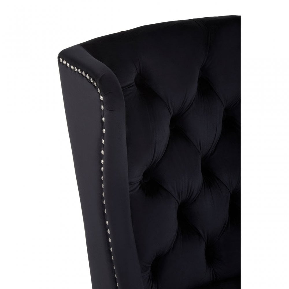 Kensington Townhouse Black Velvet Dining Chair, Black