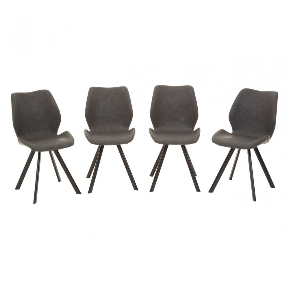 Weston Round Grey Dining Set, Black