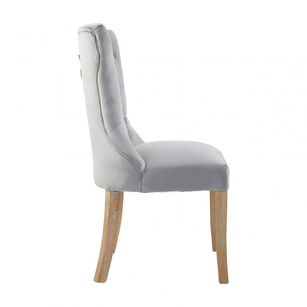 Kensington Townhouse Grey Buttoned Dining Chair