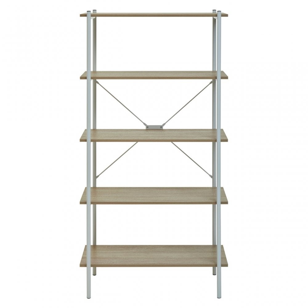 Bradbury Five Tier Natural Oak Shelf Unit