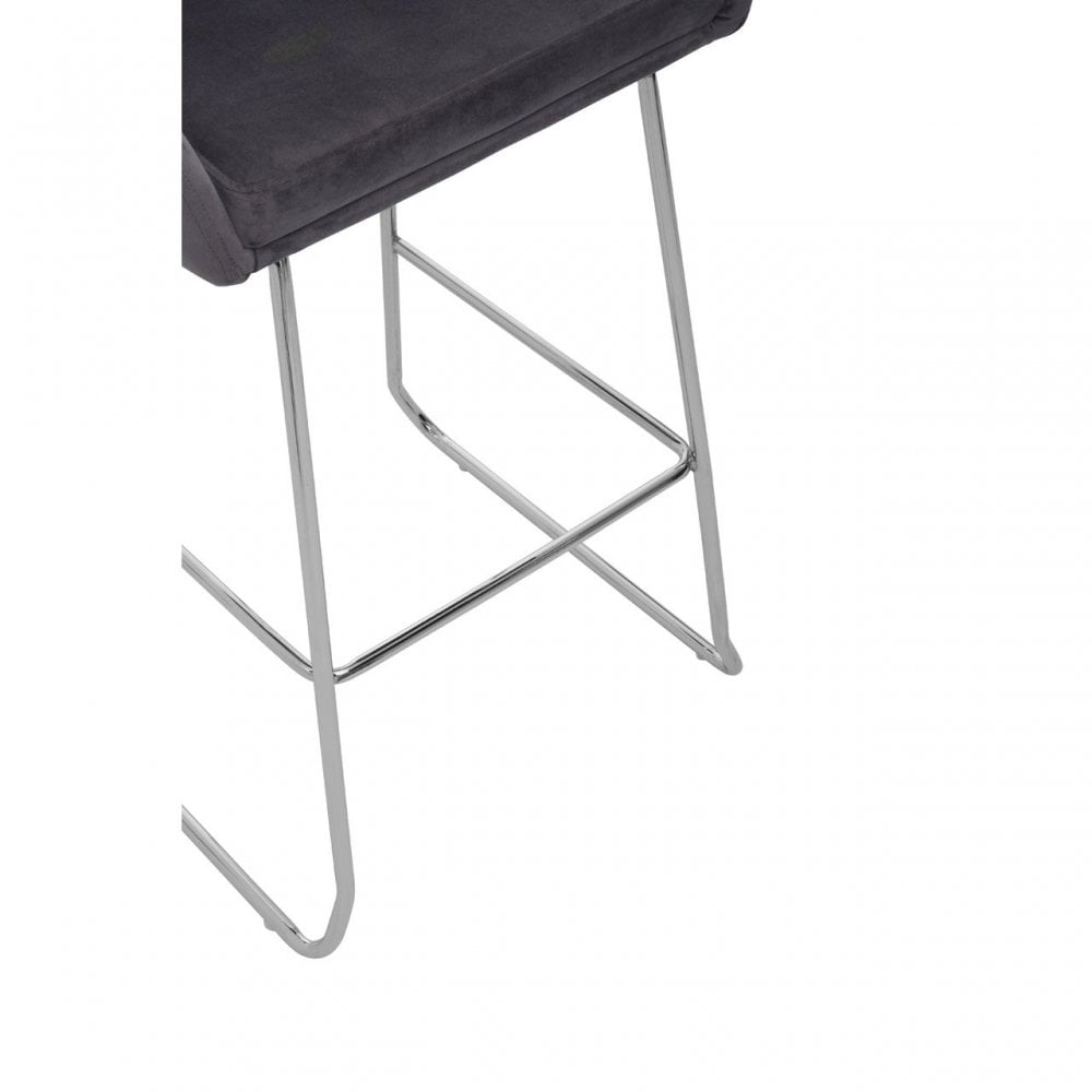 Tamzin Mink Velvet Bar Chair With Low Arms, Grey