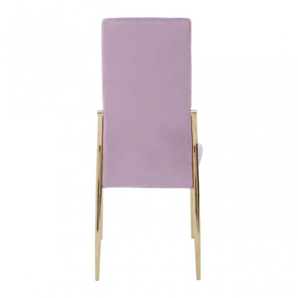Tamzin Pink Velvet High Back Dining Chair, Pink