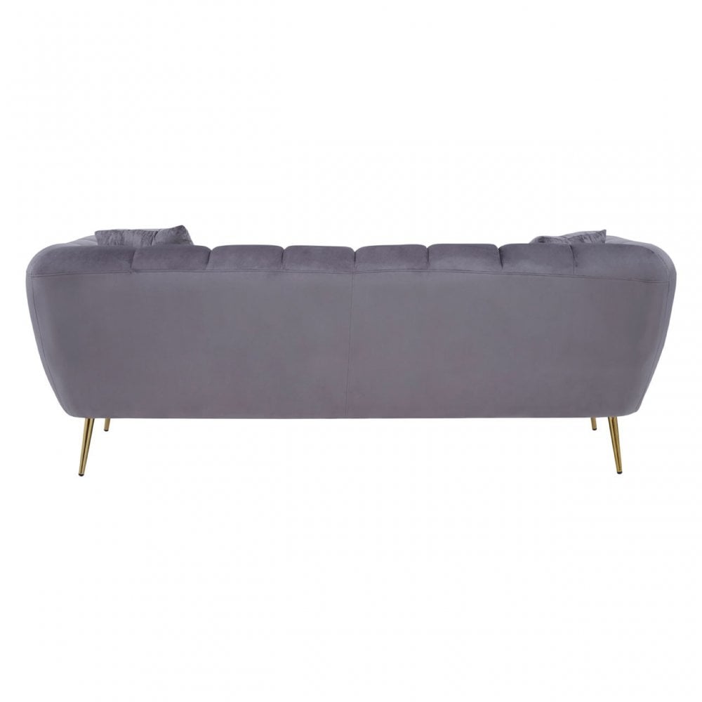 Florine 3 Seat Grey Velvet Sofa