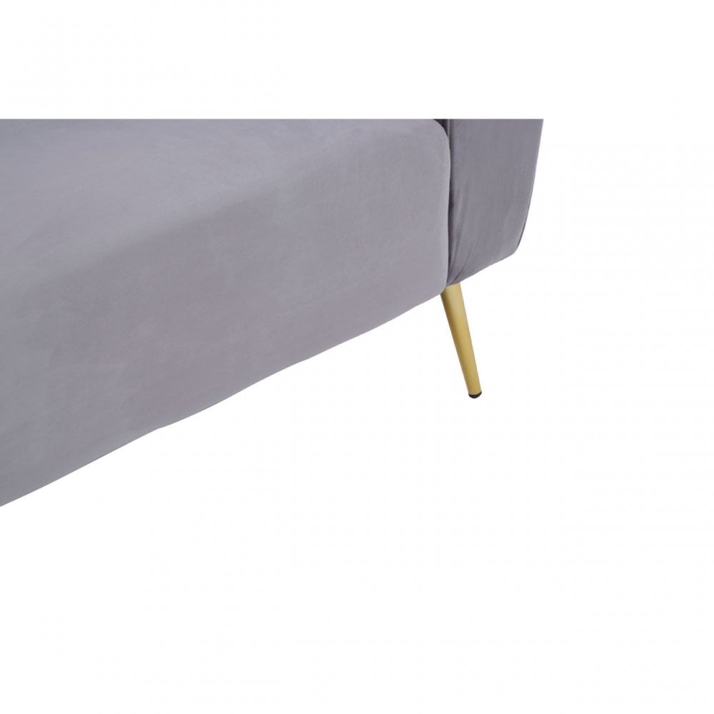 Florine 3 Seat Grey Velvet Sofa