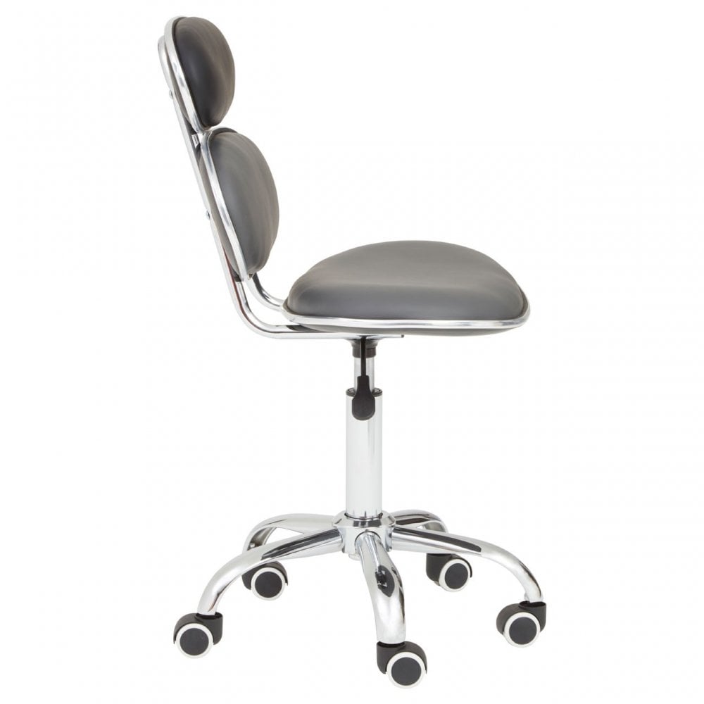Black PU Home Office Chair with Chrome Base, Black