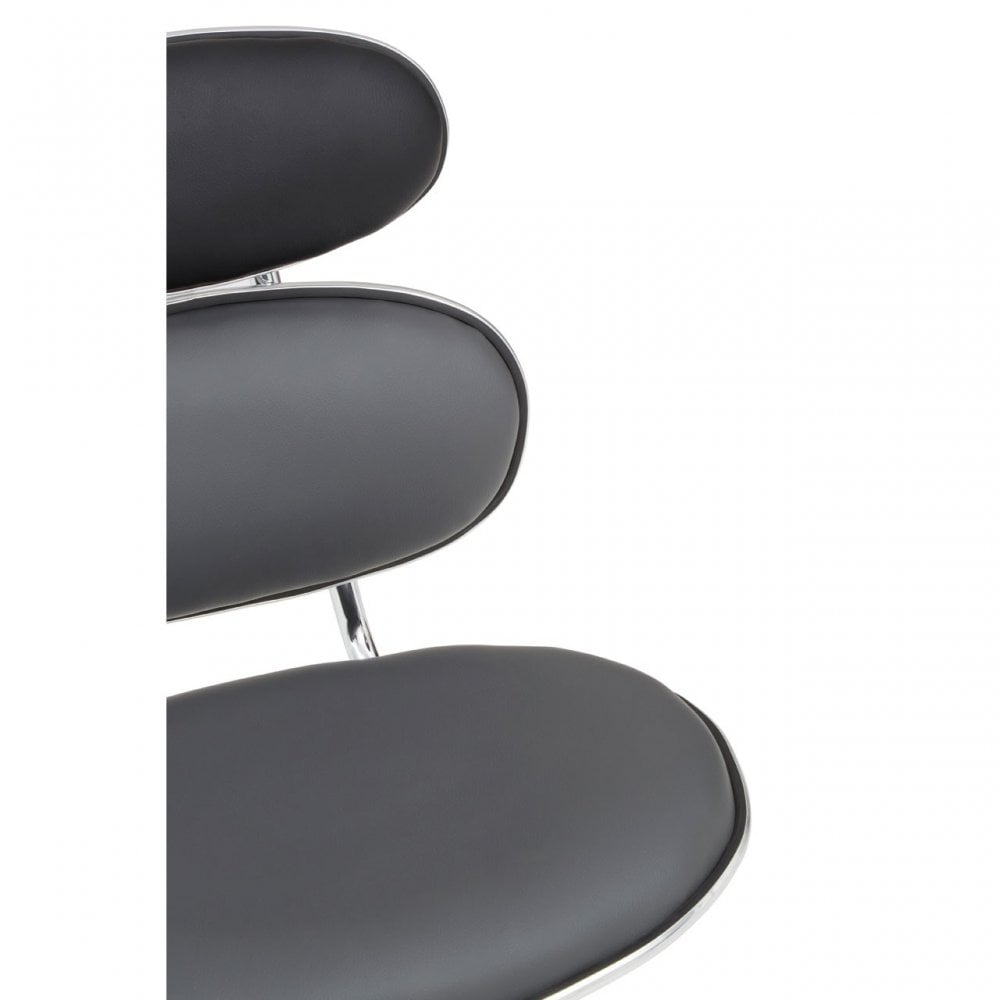 Black PU Home Office Chair with Chrome Base, Black