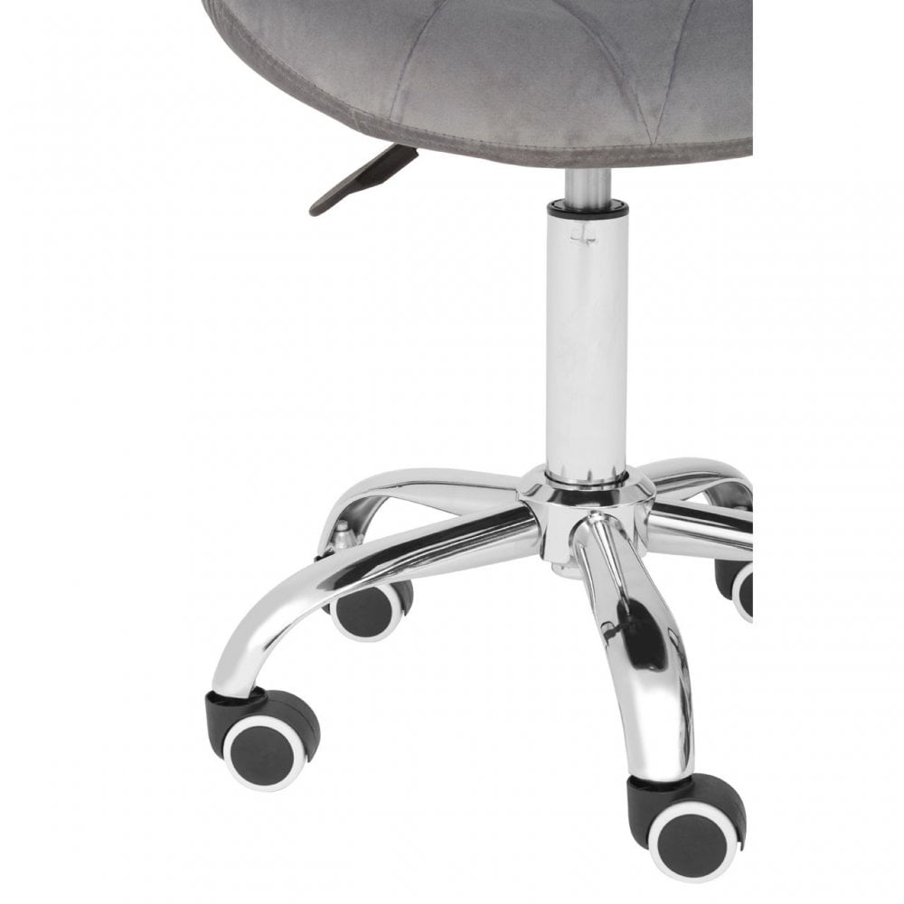 Grey Velvet Home Office Chair with Swivel Base, Grey