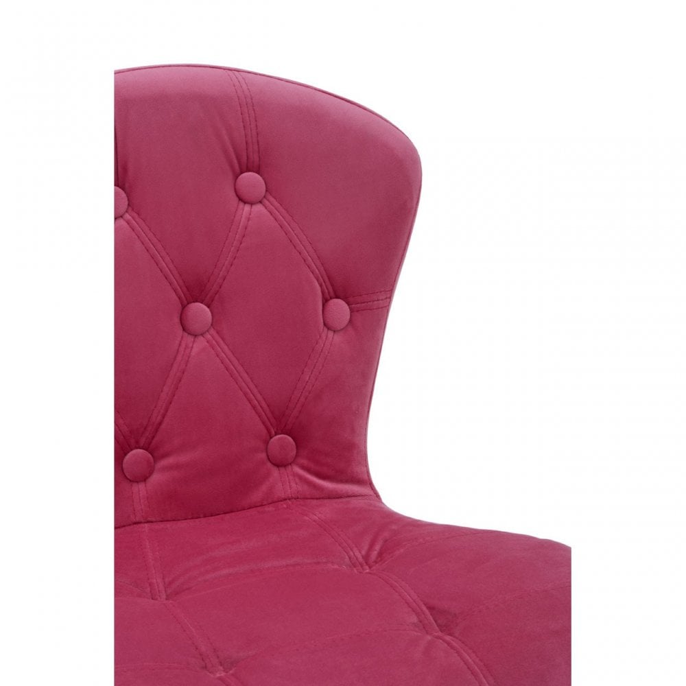 Pink Velvet Home Office Chair with Swivel Base