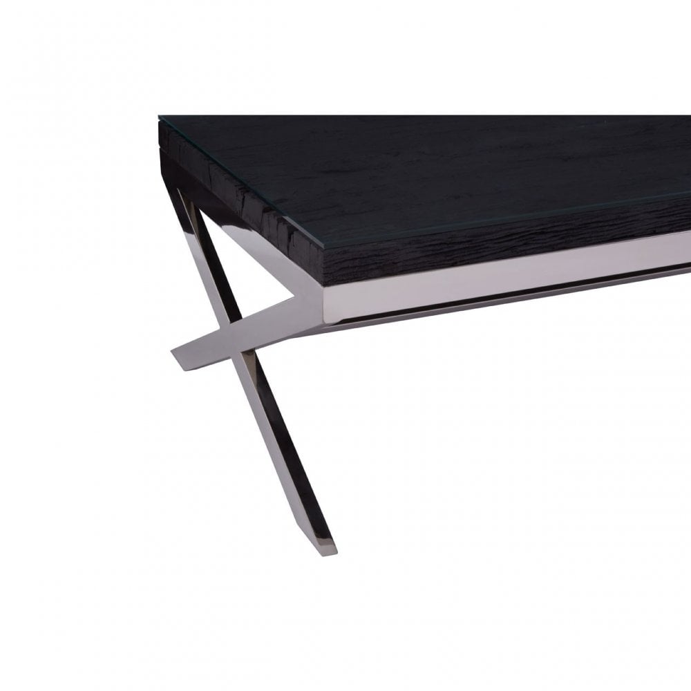 Kerala Black Coffee Table With Cross Base
