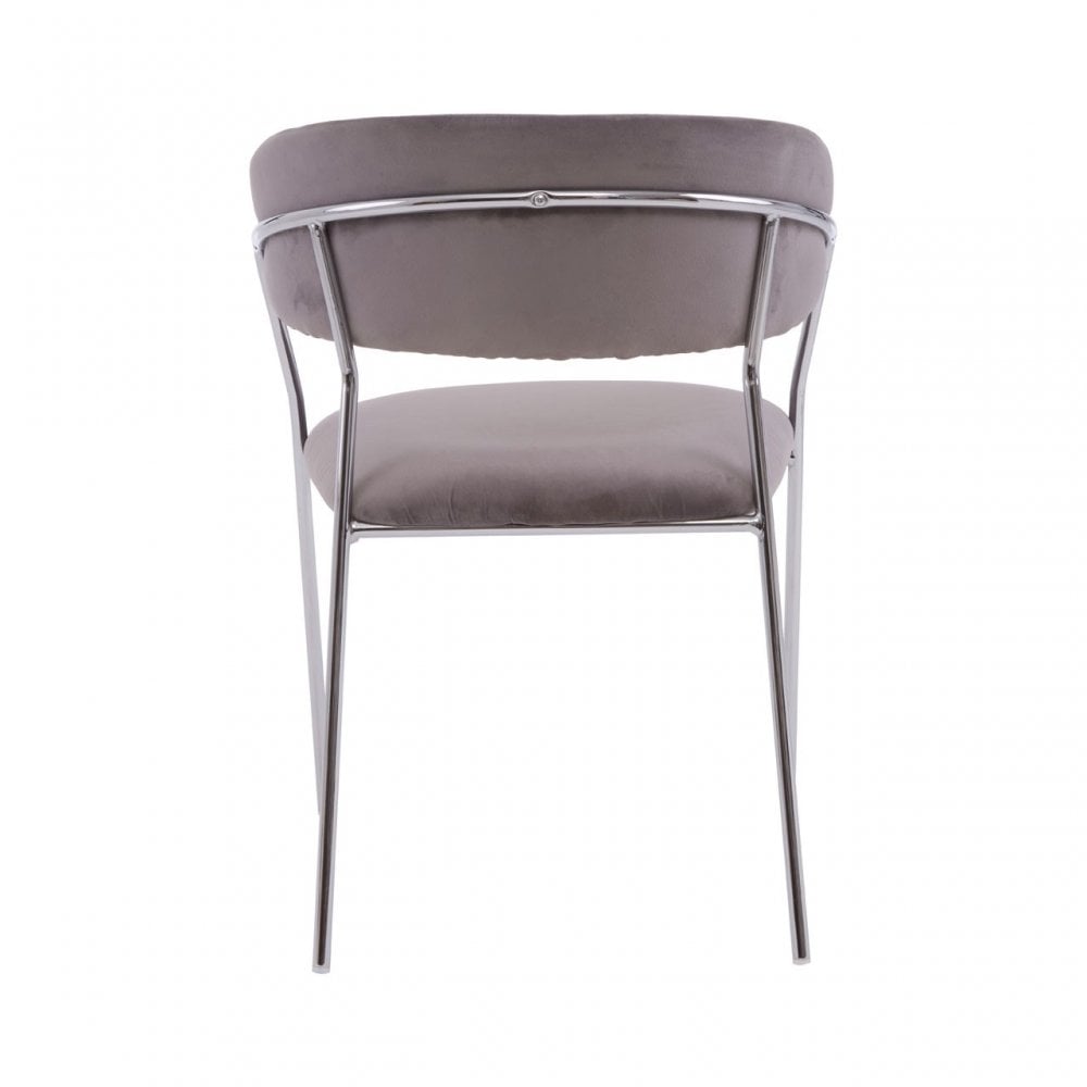 Tamzin Mink Channel Chrome Finish Dining Chair, Brown