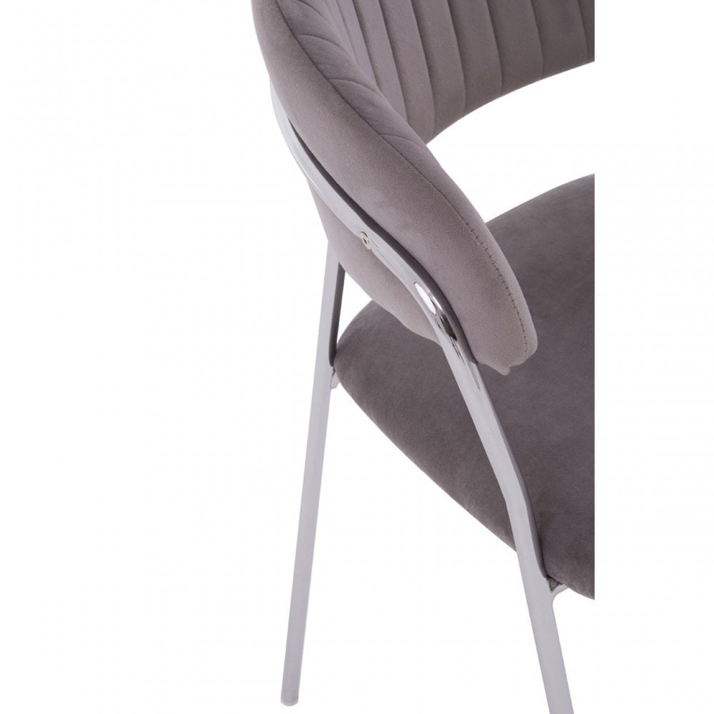 Tamzin Mink Channel Chrome Finish Dining Chair, Brown