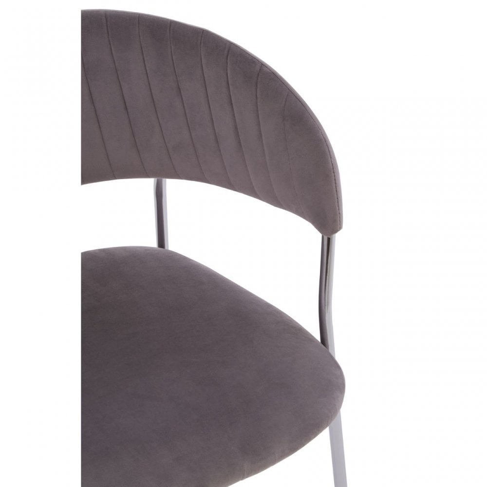 Tamzin Mink Channel Chrome Finish Dining Chair, Brown
