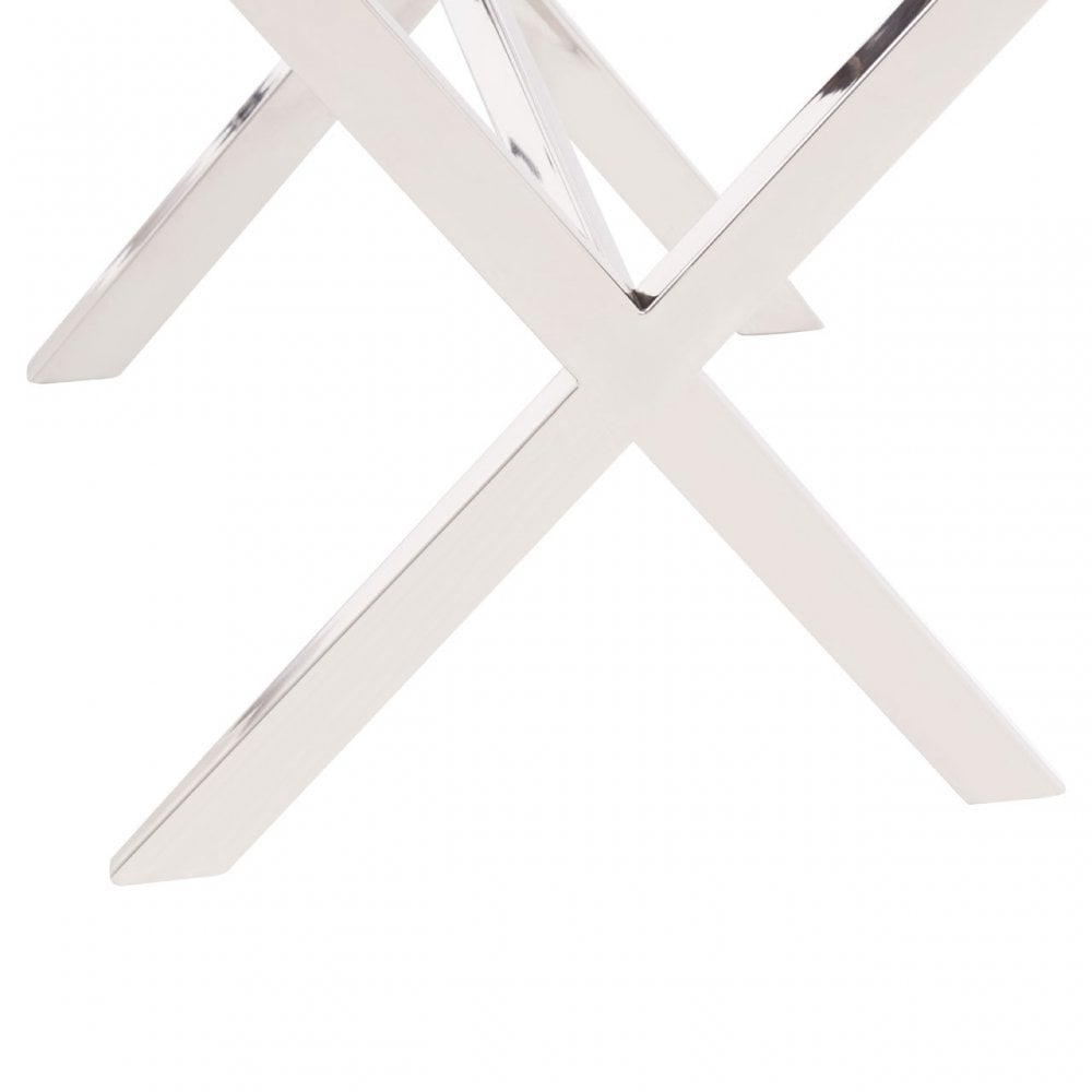 Kerala Black Top Side Table With Cross Base