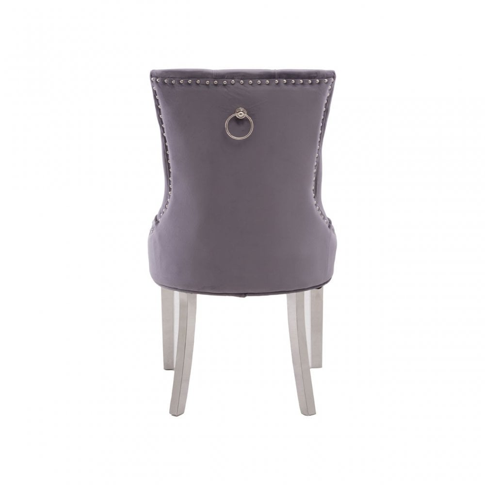 Richmond Grey Velvet Dining Chair, Grey