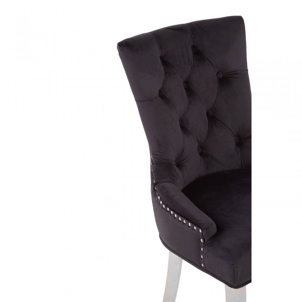 Richmond Black Velvet Dining Chair, Black