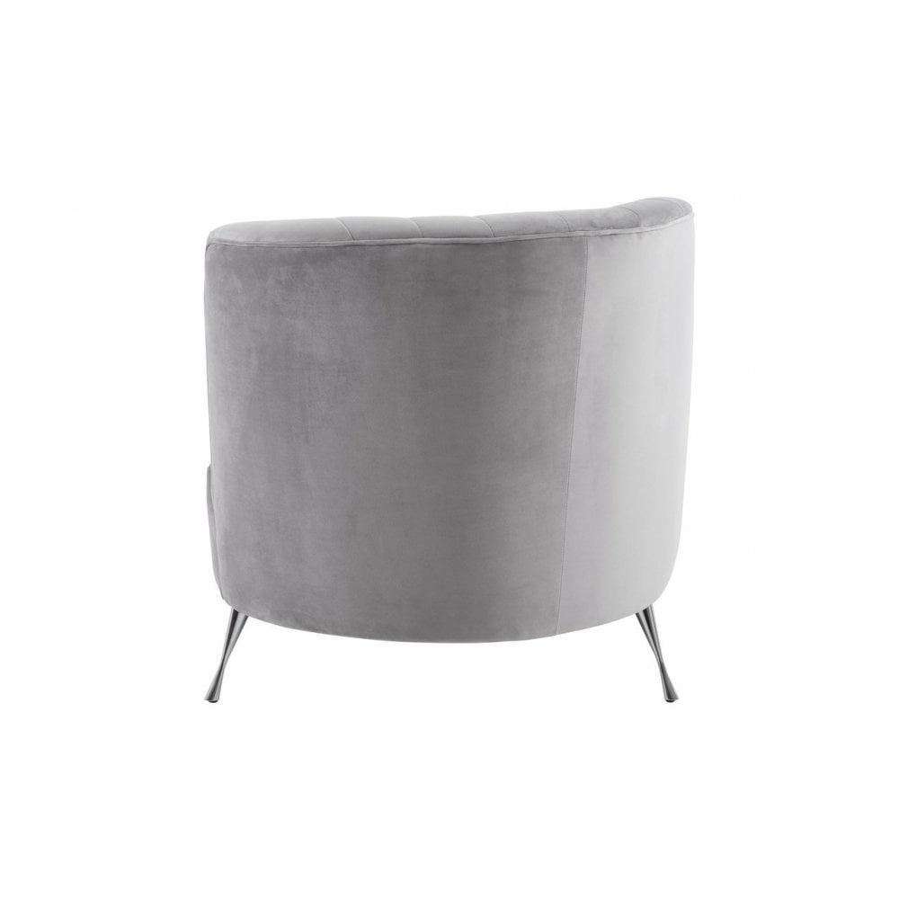 Rene Grey Velvet Chaise Longue, Grey