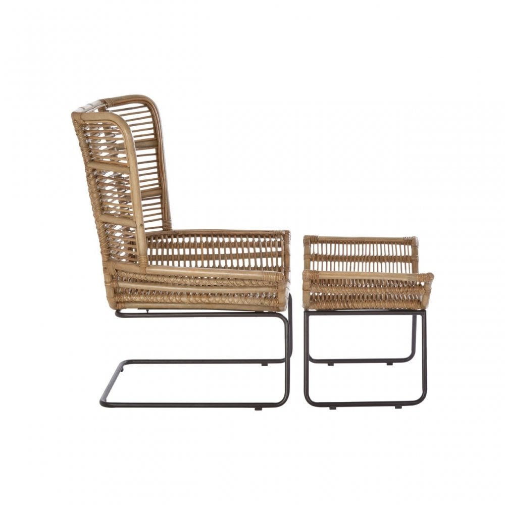 Manado Lounge Chair And Footstool, Natural