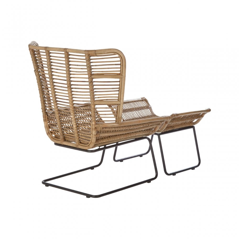 Manado Lounge Chair And Footstool, Natural