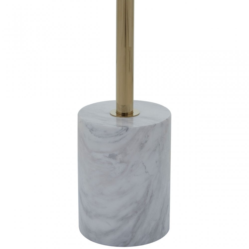 Oria White Marble End Table, White