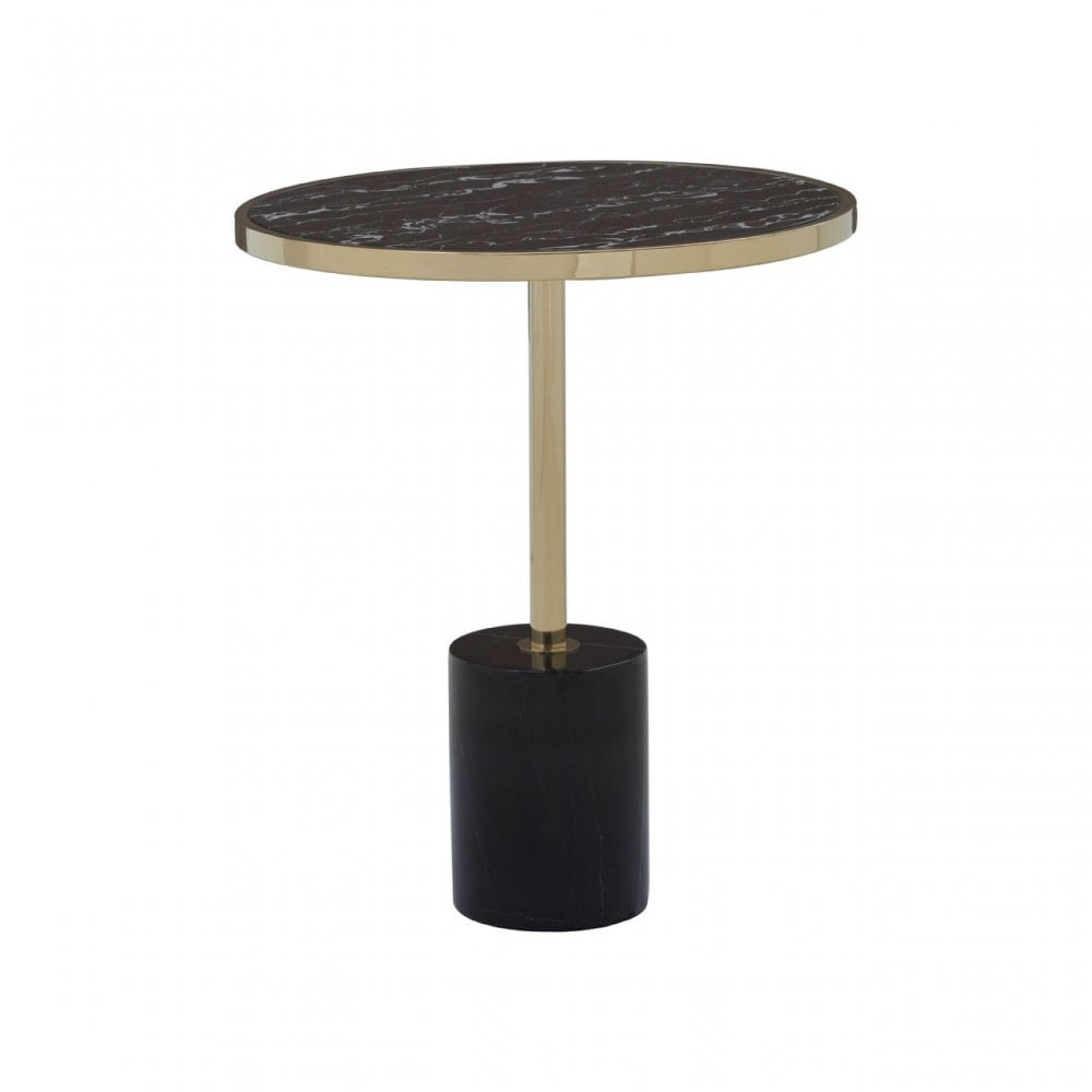 Oria Warm Metallic End Table, Black