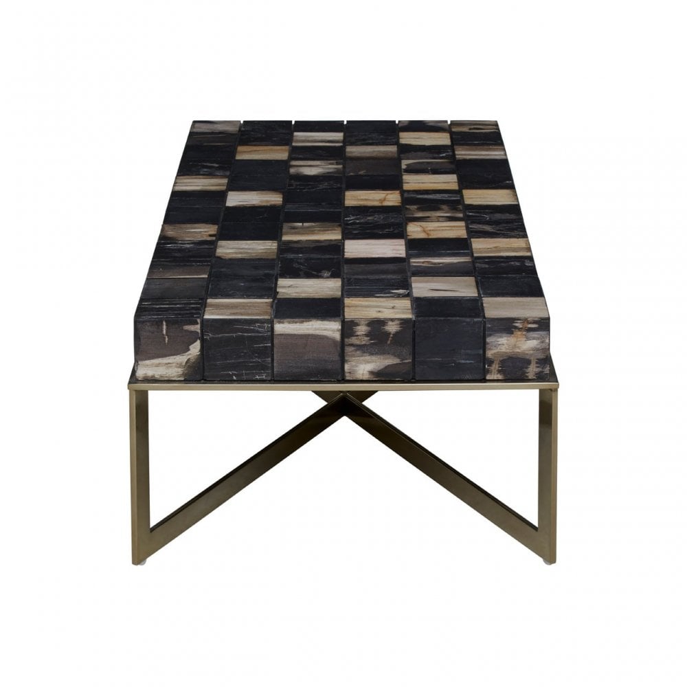 Relic Coffee Table with Brass Finish, Multi-Coloured