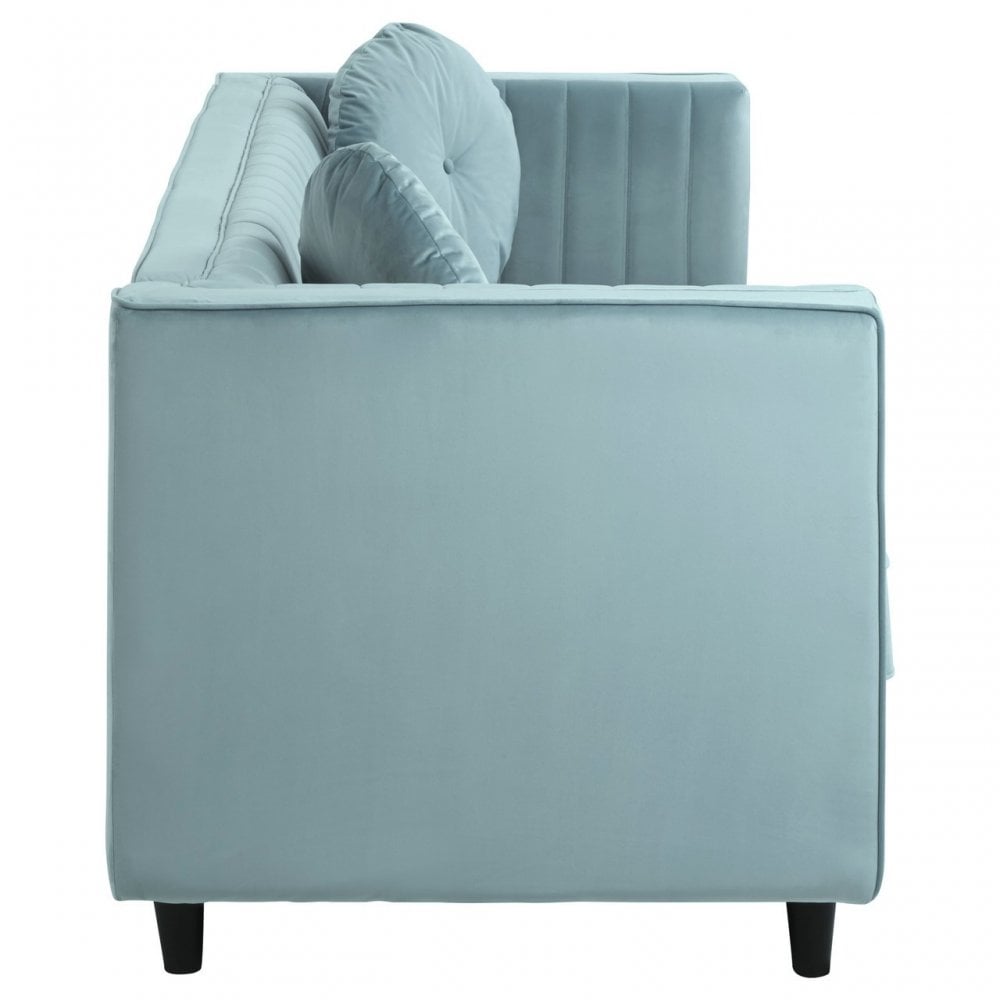 Farah 3 Seat Midnight Green Velvet Sofa, Green