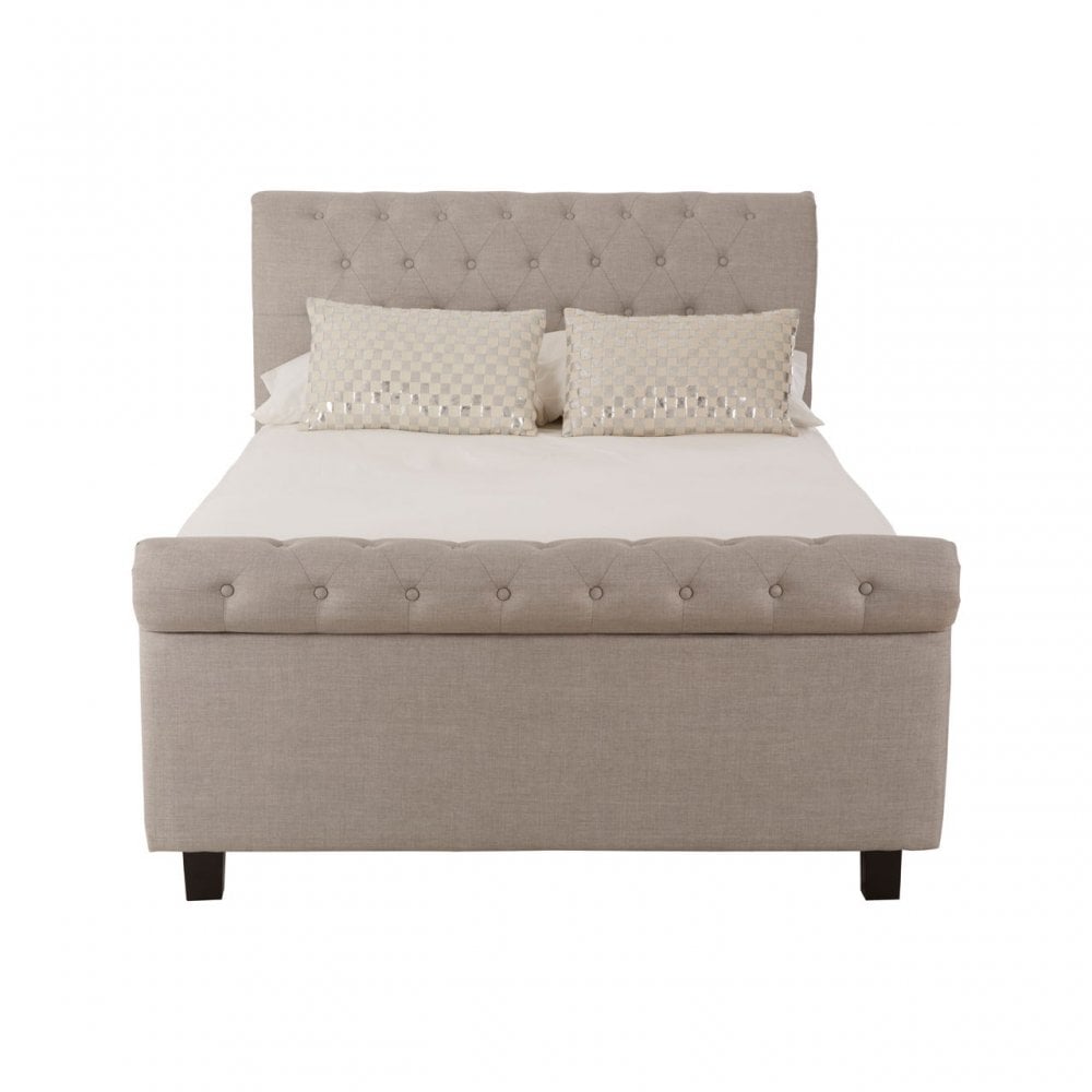 Orlando Light Grey Double Ottoman Bed, Grey