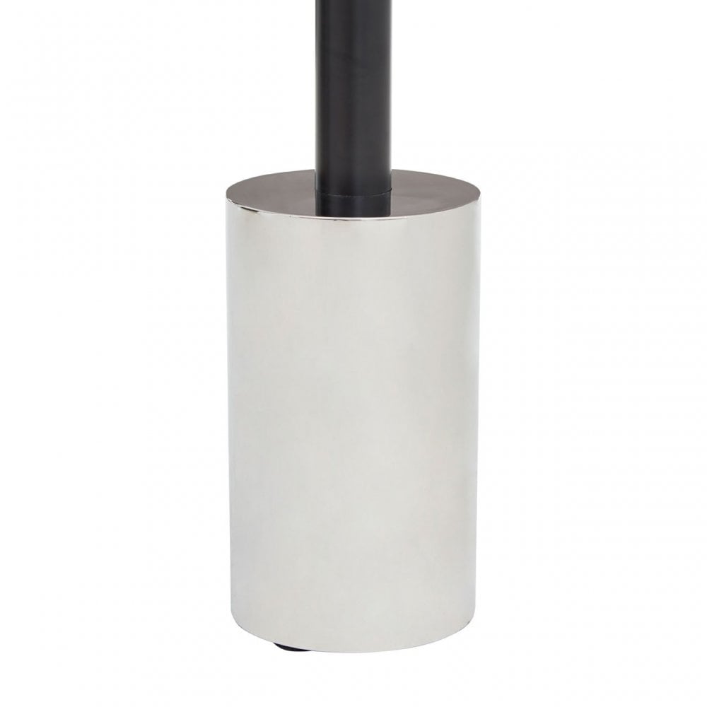 Oria End Table with Silver Base, Black