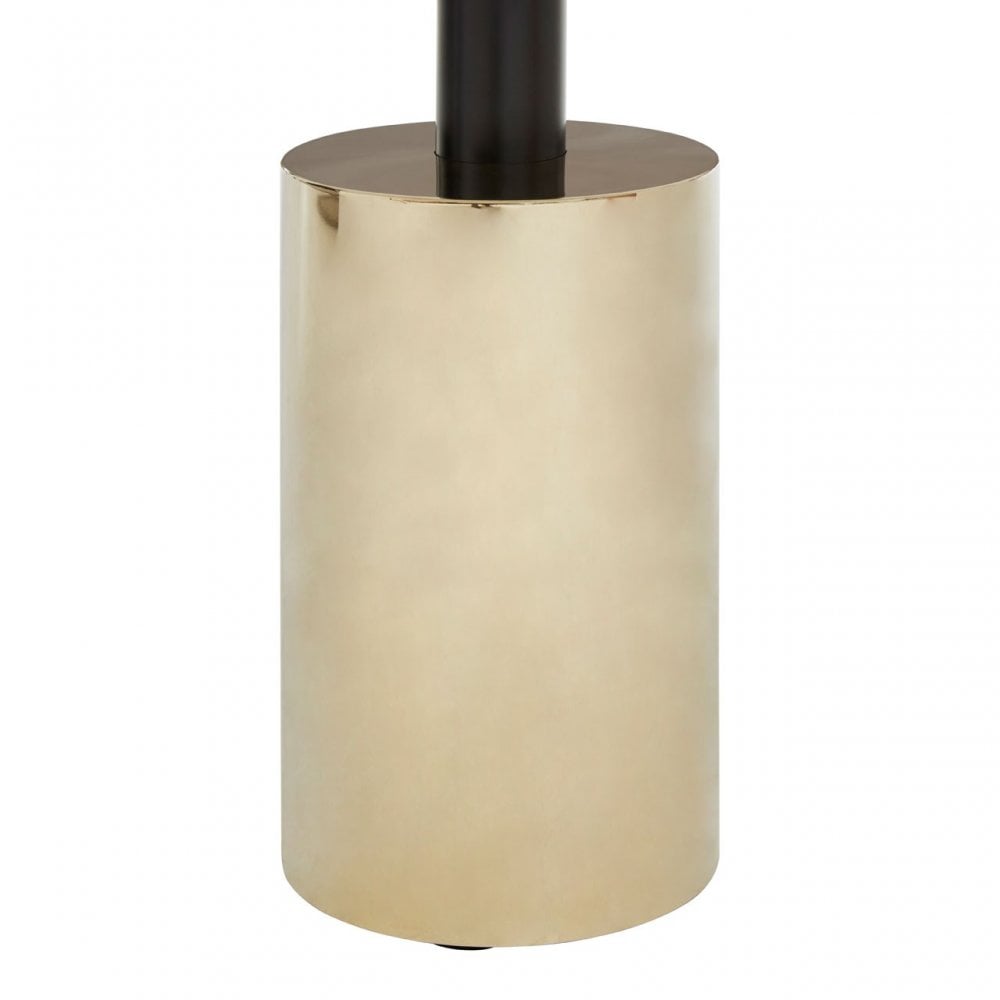 Oria End Table with Warm Metallic Base, Black
