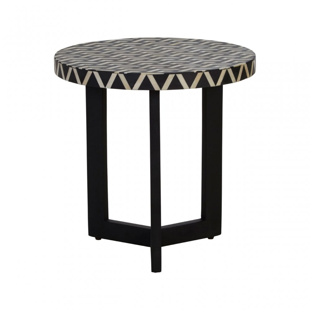 Boho Three Legged Side Table, Black